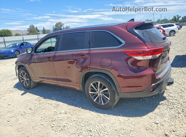 5TDKZRFH5JS260781 2018 TOYOTA HIGHLANDER Red Rear left
