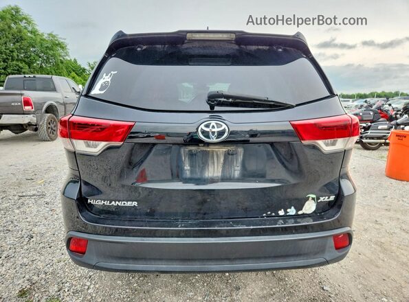 5TDKZRFH5KS563318 2019 TOYOTA HIGHLANDER Black Вид ззаду