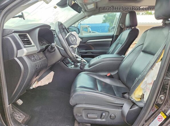 5TDKZRFH5KS563318 2019 TOYOTA HIGHLANDER Black Вид салону спереду
