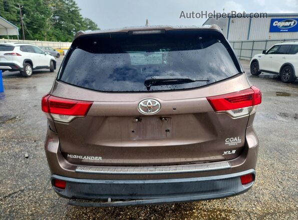5TDKZRFH7JS289019 2018 TOYOTA HIGHLANDER Brown Rear view