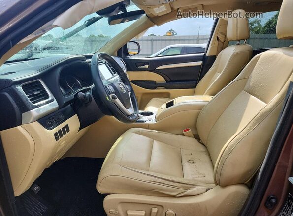5TDKZRFH7JS289019 2018 TOYOTA HIGHLANDER Brown Front interior view