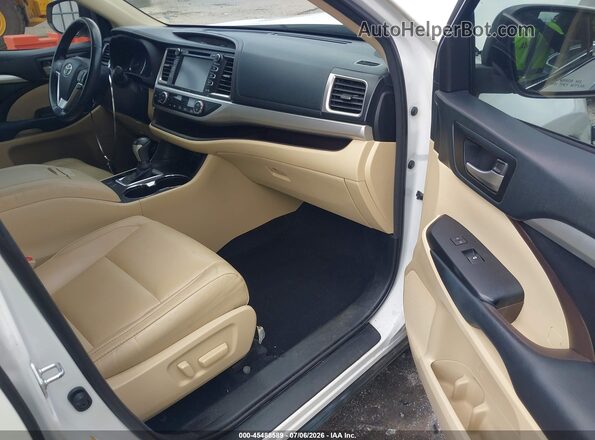 5TDKZRFH8JS550349 2018 TOYOTA HIGHLANDER White Widok wnętrza z przodu