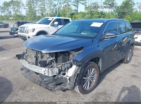 5TDKZRFH8KS331974 2019 TOYOTA HIGHLANDER Blue Front left