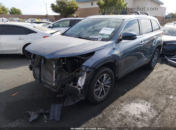 5TDKZRFH9KS347259 2019 TOYOTA HIGHLANDER Blue Передня ліва чверть