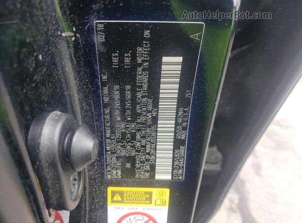 5TDKZRFHXJS538705 2018 TOYOTA HIGHLANDER Black Vista de la etiqueta del VIN
