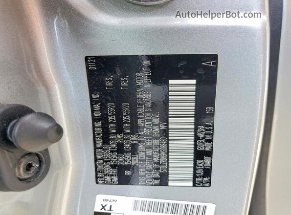 5TDLZRBH9MS088480 2021 TOYOTA HIGHLANDER Silver VIN კოდის სტიკერის ხედი