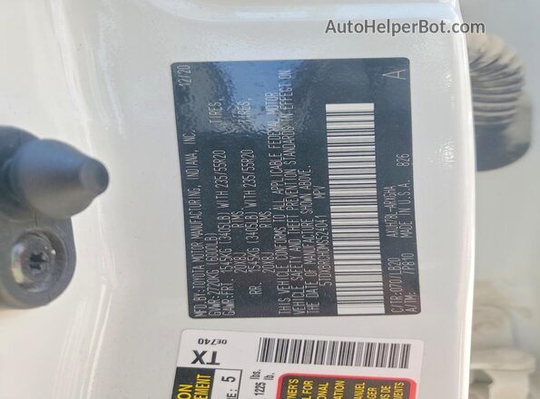5TDXBRCH0MS524041 2021 TOYOTA HIGHLANDER Белый Панорамный вид салона 360°