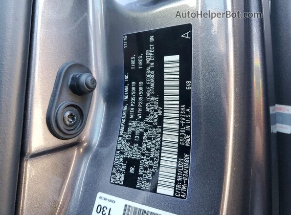 5TDXZ3DC1HS804181 2017 TOYOTA SIENNA Серый Вид наклейки с VIN-кодом