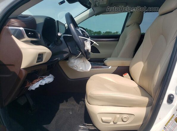 5TDYARAH0MS005467 2021 TOYOTA HIGHLANDER Белый Вид салона спереди