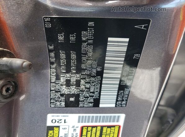 5TDYK3DC0GS707934 2016 TOYOTA SIENNA Gray Vista de la etiqueta del VIN