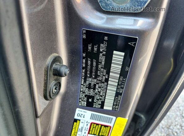 5TDYK3DC0GS759788 2016 TOYOTA SIENNA Gray VIN sticker view