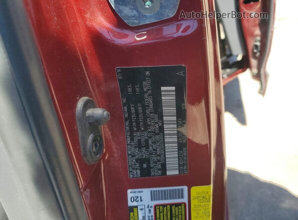 5TDYK3DC5GS762654 2016 TOYOTA SIENNA Maroon VIN կոդի պիտակի տեսք