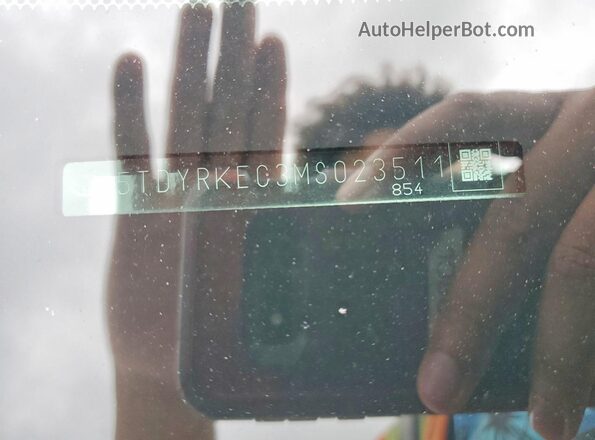 5TDYRKEC3MS023511 2021 TOYOTA SIENNA Silver Vista de la etiqueta del VIN