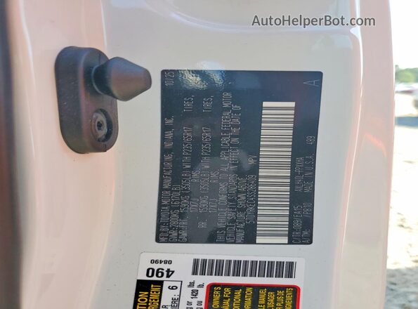 5TDYRKEC4SS286409 2025 TOYOTA SIENNA White Vista de la etiqueta del VIN