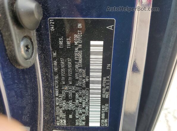 5TDYRKEC7MS036973 2021 TOYOTA SIENNA Blue Widok naklejki z numerem VIN