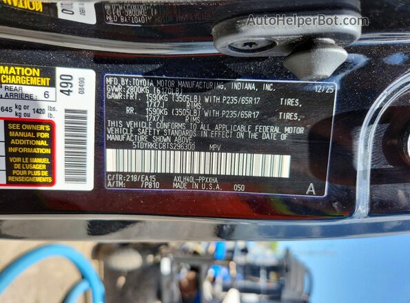 5TDYRKEC8TS296300 2026 TOYOTA SIENNA Black სალონის 360-გრადუსიანი ხედი