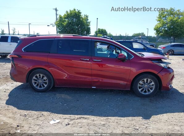 5TDYRKECXMS074097 2021 TOYOTA SIENNA Burgundy ხელსაწყოთა პანელის ხედი