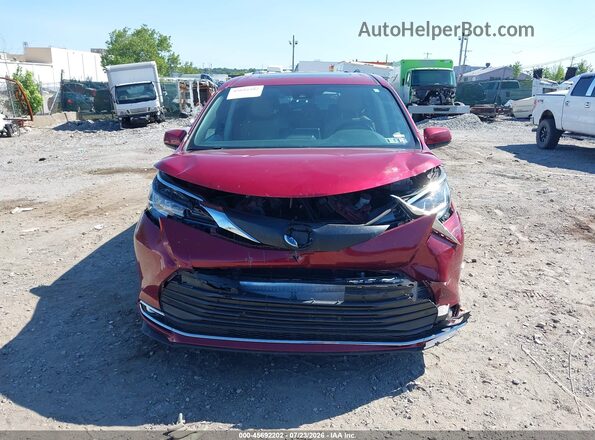 5TDYRKECXMS074097 2021 TOYOTA SIENNA Burgundy წინა პანელის ხედი