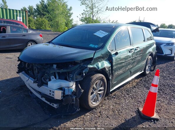 5TDYSKFC0MS024862 2021 TOYOTA SIENNA Green Առջևի ձախ երեք քառորդ տեսարան