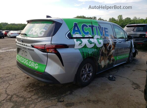 5TDYSKFC1MS020383 2021 TOYOTA SIENNA Серебряный Задняя правая четверть