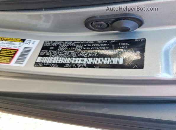 5TDYSKFC1MS020383 2021 TOYOTA SIENNA Серебряный Вид наклейки с VIN-кодом