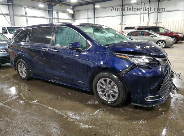 5TDYSKFC4MS017722 2021 TOYOTA SIENNA Синий Передняя правая четверть