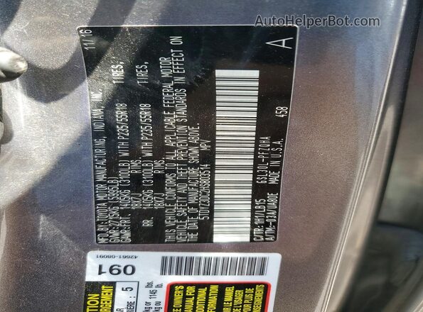 5TDYZ3DC2HS803514 2017 TOYOTA SIENNA Gray Widok komory silnika