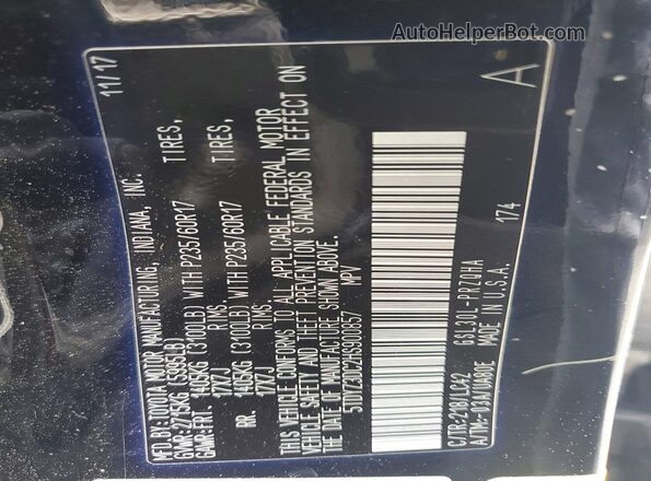 5TDYZ3DC2HS900857 2017 TOYOTA SIENNA Black VIN sticker view