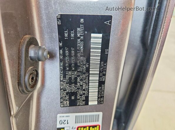 5TDYZ3DC2JS944783 2018 TOYOTA SIENNA Gray Widok naklejki z numerem VIN