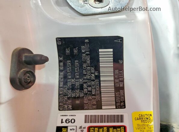 5TDYZ3DC4HS832870 2017 TOYOTA SIENNA Белый Вид наклейки с VIN-кодом