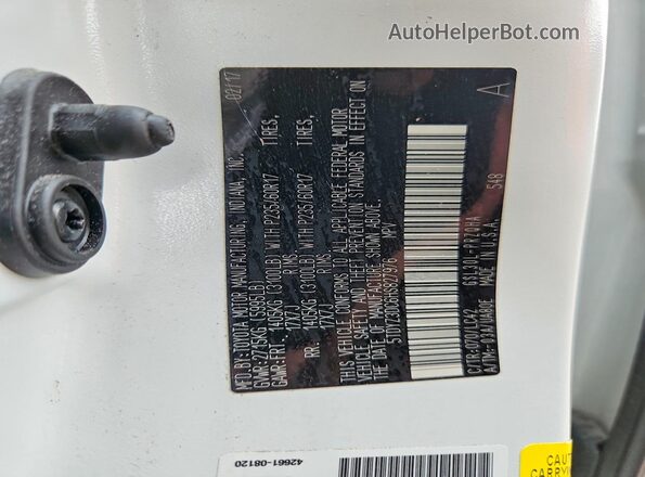 5TDYZ3DC6HS827976 2017 TOYOTA SIENNA White Widok wnętrza 360 stopni