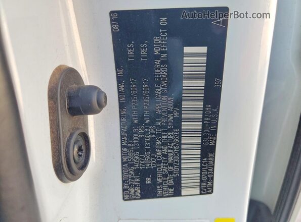 5TDYZ3DC7HS766766 2017 TOYOTA SIENNA White Vista de la etiqueta del VIN