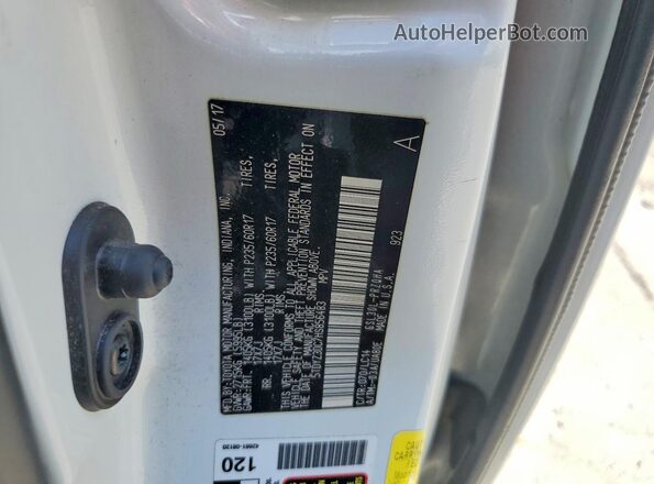 5TDYZ3DC7HS856483 2017 TOYOTA SIENNA White VIN կոդի պիտակի տեսք