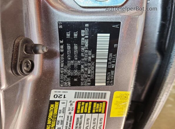 5TDYZ3DC7HS872442 2017 TOYOTA SIENNA Gray Widok naklejki z numerem VIN