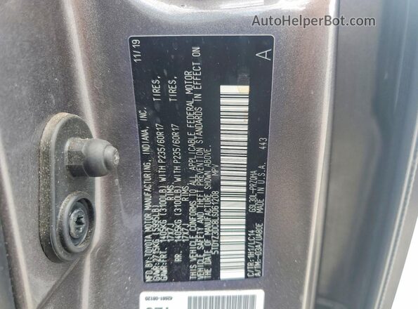 5TDYZ3DC8LS061208 2020 TOYOTA SIENNA Gray Вид підкапотного простору