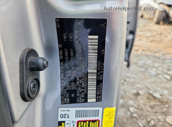 5TDYZ3DCXJS927018 2018 TOYOTA SIENNA Silver Widok naklejki z numerem VIN