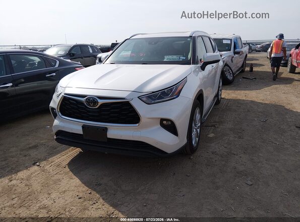 5TDYZRAH0LS028769 2020 TOYOTA HIGHLANDER White წინა მარცხენა ხედი სამი მეოთხედიდან
