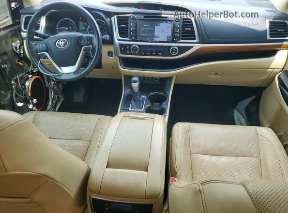 5TDYZRFH7JS242938 2018 TOYOTA HIGHLANDER Brown Առջևի վահանակի տեսք