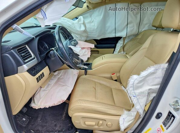 5TDYZRFH8HS200451 2017 TOYOTA HIGHLANDER White Widok wnętrza z przodu