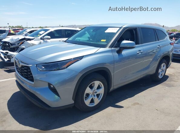 5TDZARAH3PS020098 2023 TOYOTA HIGHLANDER Blue Առջևի ձախ երեք քառորդ տեսարան