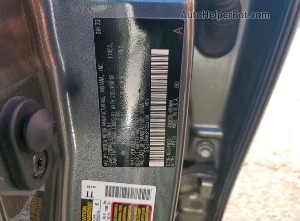 5TDZARAH3PS022708 2023 TOYOTA HIGHLANDER Gray Vista de la etiqueta del VIN