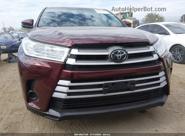 5TDZARFH0JS035349 2018 TOYOTA HIGHLANDER Бордовый Вид спереди