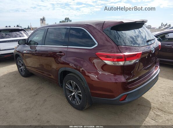5TDZARFH0JS035349 2018 TOYOTA HIGHLANDER Бордовый Задняя левая четверть
