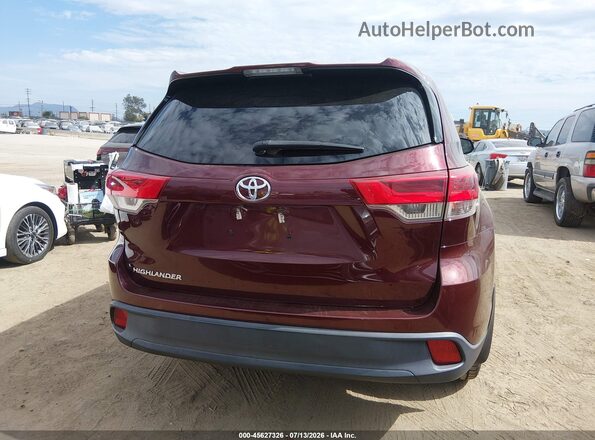 5TDZARFH0JS035349 2018 TOYOTA HIGHLANDER Бордовый 