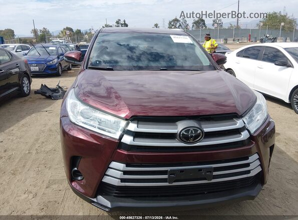 5TDZARFH0JS035349 2018 TOYOTA HIGHLANDER Бордовый Вид щитка приборов