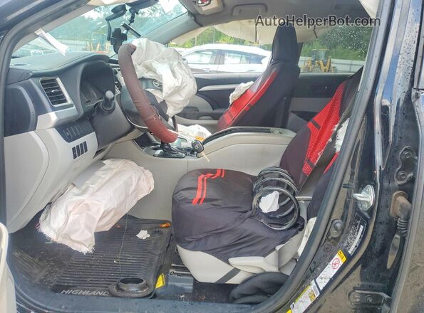 5TDZARFH6KS060337 2019 TOYOTA HIGHLANDER Black Widok wnętrza z przodu