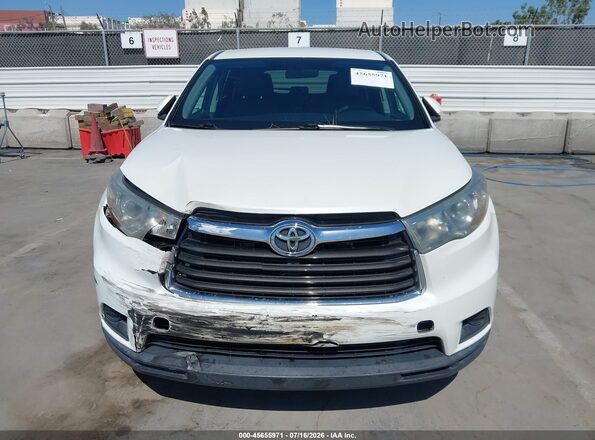 5TDZARFH8GS021756 2016 TOYOTA HIGHLANDER White წინა ხედი