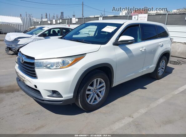 5TDZARFH8GS021756 2016 TOYOTA HIGHLANDER White წინა მარცხენა ხედი სამი მეოთხედიდან