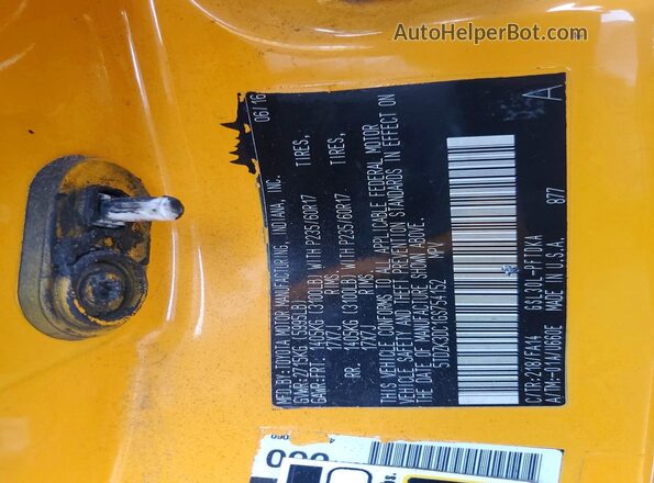 5TDZK3DC1GS754152 2016 TOYOTA SIENNA Yellow Widok wnętrza 360 stopni