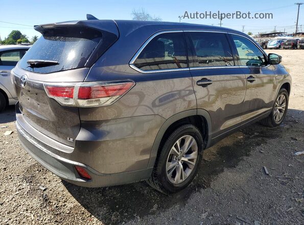 5TDZKRFH2GS134194 2016 TOYOTA HIGHLANDER Gray უკანა მარჯვენა